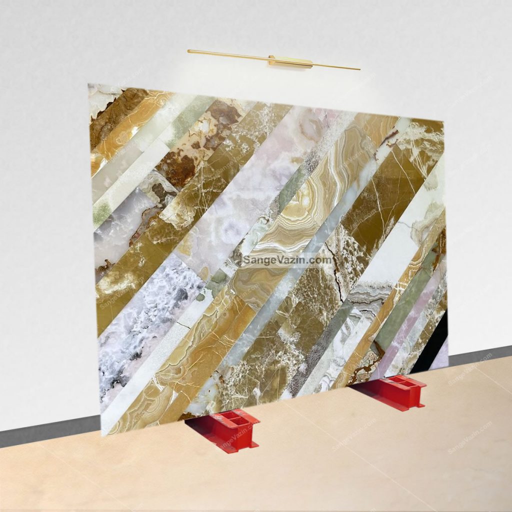 colorful rainbow puzzle onyx slab