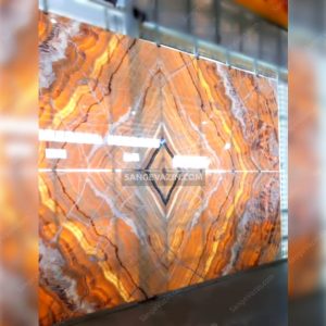orange onyx marble bookmatched