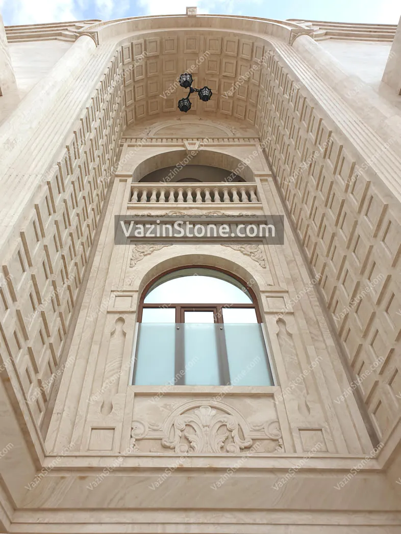 frontage building stone with travertine