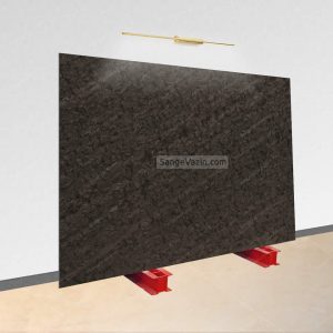 brazil black silk granite slab