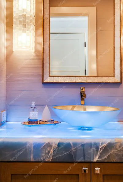 blue onyx bathroom washbasin Picture