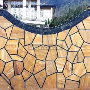 Lemon Travertine On exterior wall