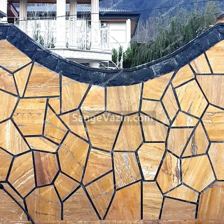 Lemon Travertine On exterior wall