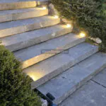 basalt stone stairs on floor outdoor