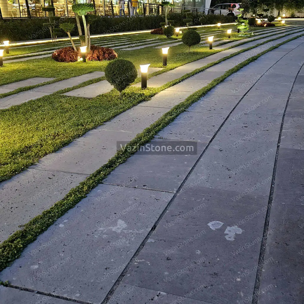 basalt stone tile on floor outdoor