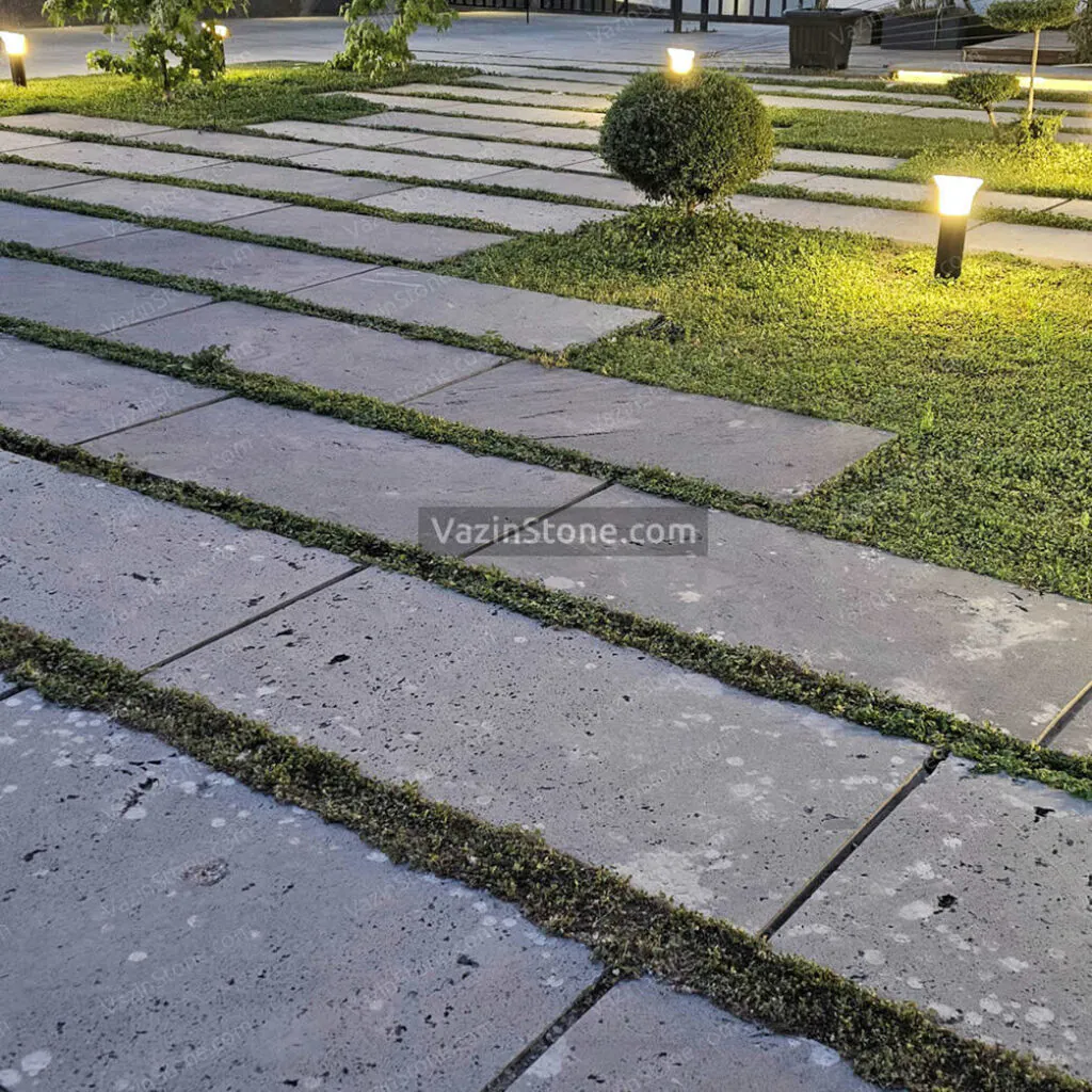 basalt stone tile on floor outdoor