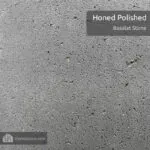 honed polished finish of basalt stone