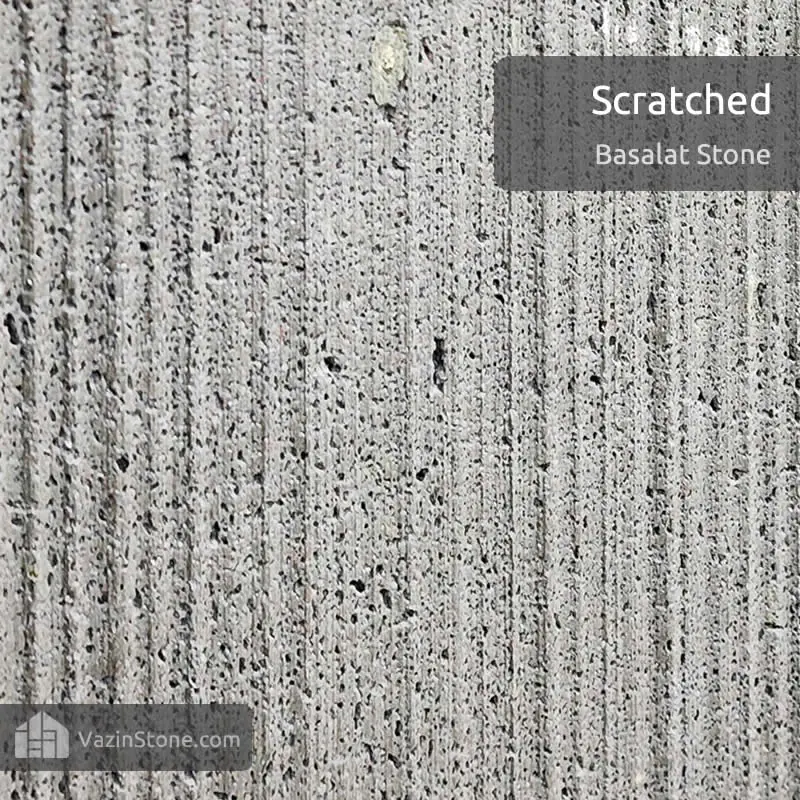 scratched finish of basalt stone