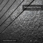 black granite sandblast cut flamed finish