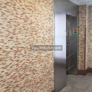stacked stone crema brown on wall