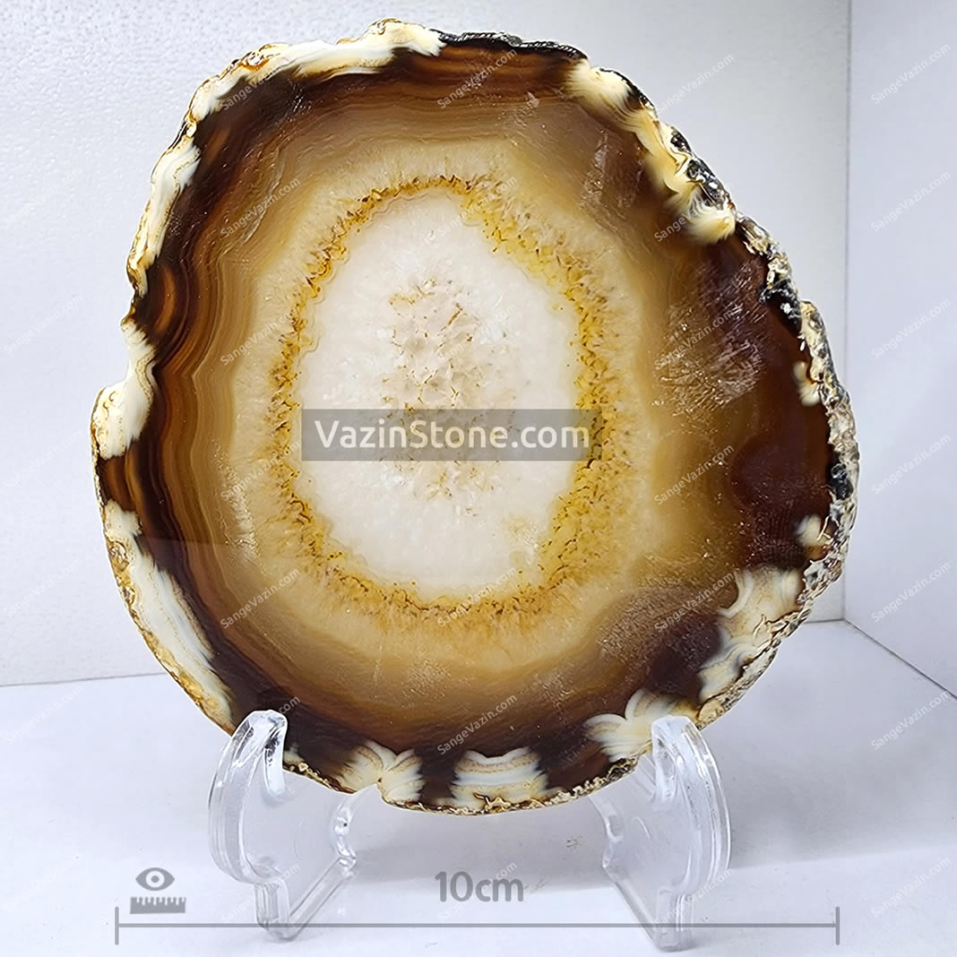 brazil crema brown agate - circle form rough