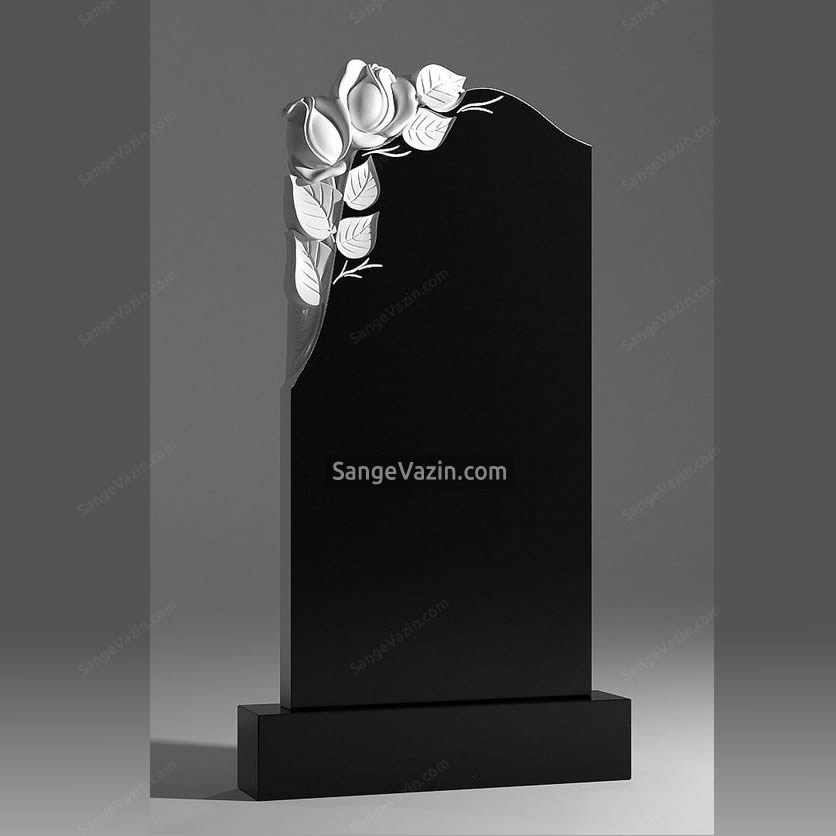 tombstone | headstone black white flower model 2 in monument