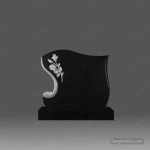 tombstone - headstone black white flower4