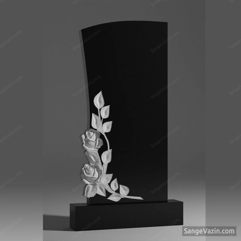 headstone - tombstone black & white - shiny & unique