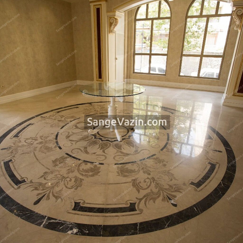 circle classic stone marquetry
