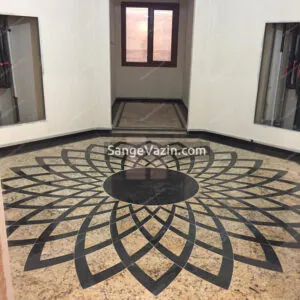 big flower marquetry as floor veneer