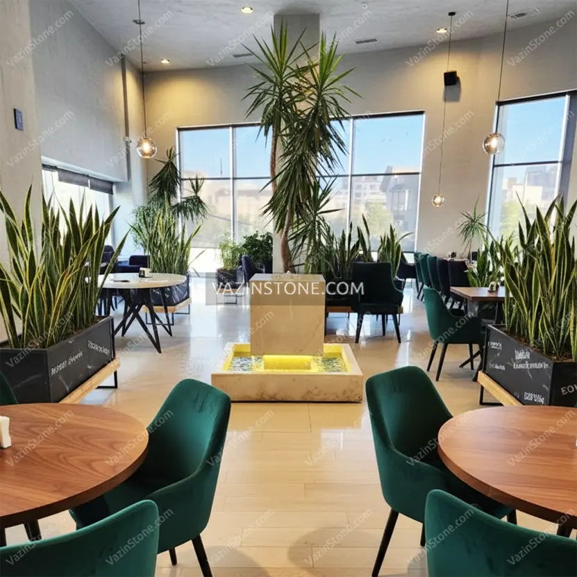 Cubic fountain in a restaurant