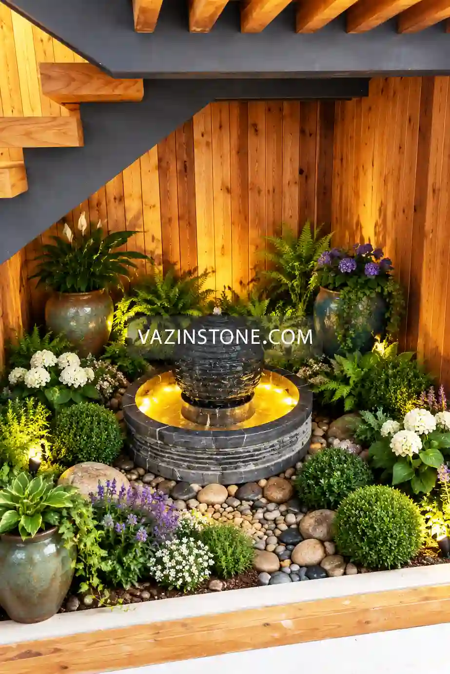 Galaxy stone fountain in a villa
