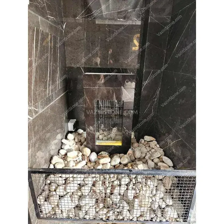 Siamak stone fountain with a gabion