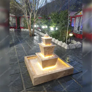 Anoush stone fountain at night