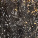 golden black marble stone slab closeup