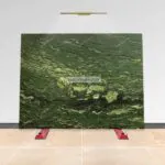watercolor green granite stone slab