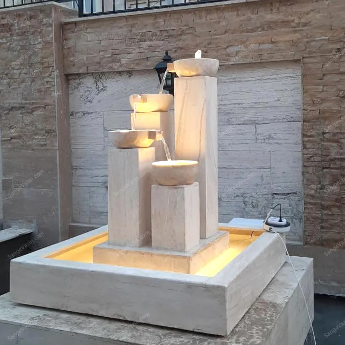 Arsh stone fountain lighting