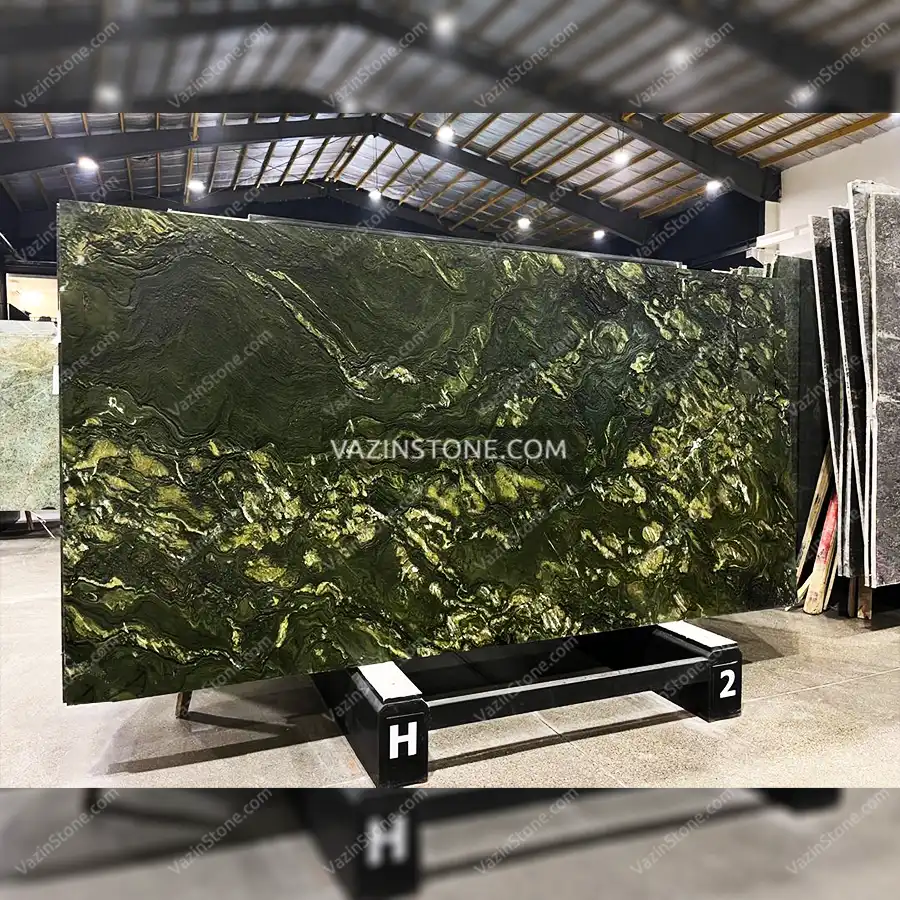 Birjand watercolor green granite slab
