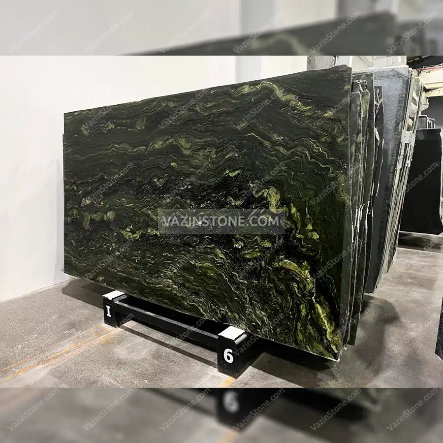 Birjand watercolor green granite slab