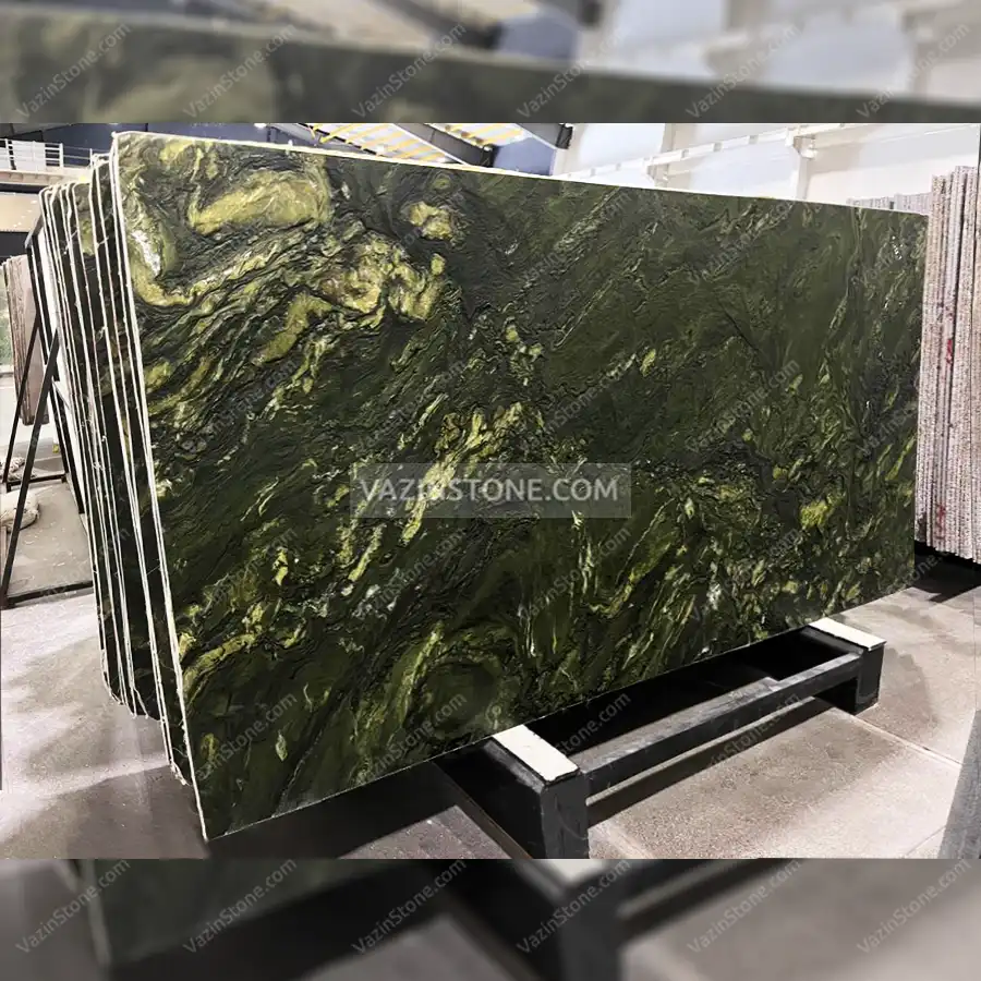 Birjand watercolor green granite slab