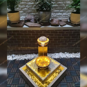 Dorna stone fountain lighting