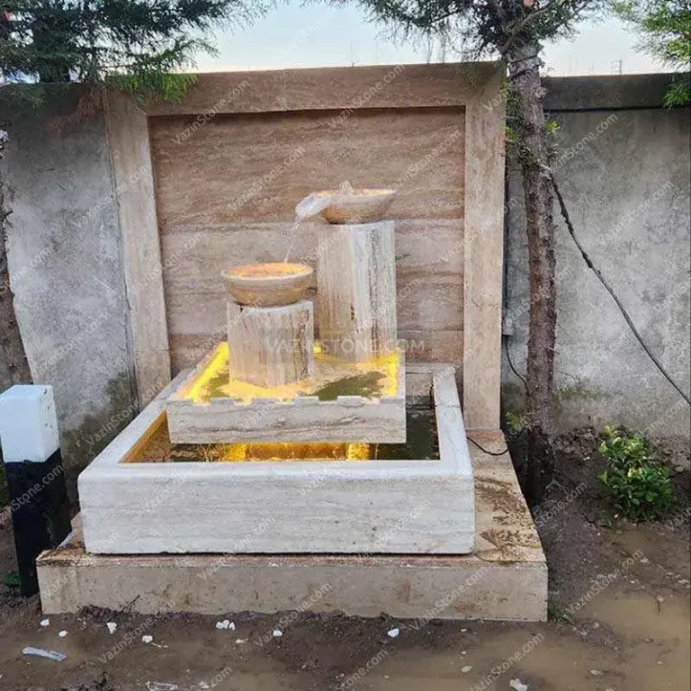 Dorna stone fountain in a garden