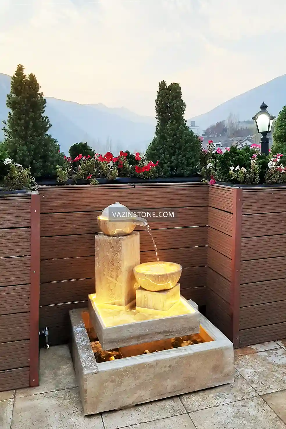 Dorna fountain in a roof garden