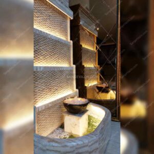 Farnia stone fountain lighting