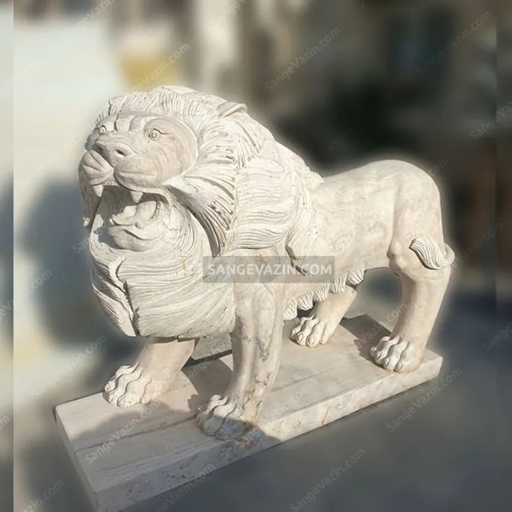 Standing lion sculpture