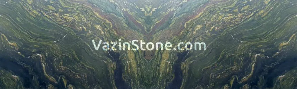watercolor green granite book match slab
