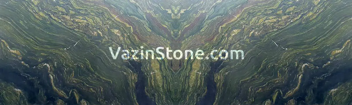 watercolor green granite book match slab