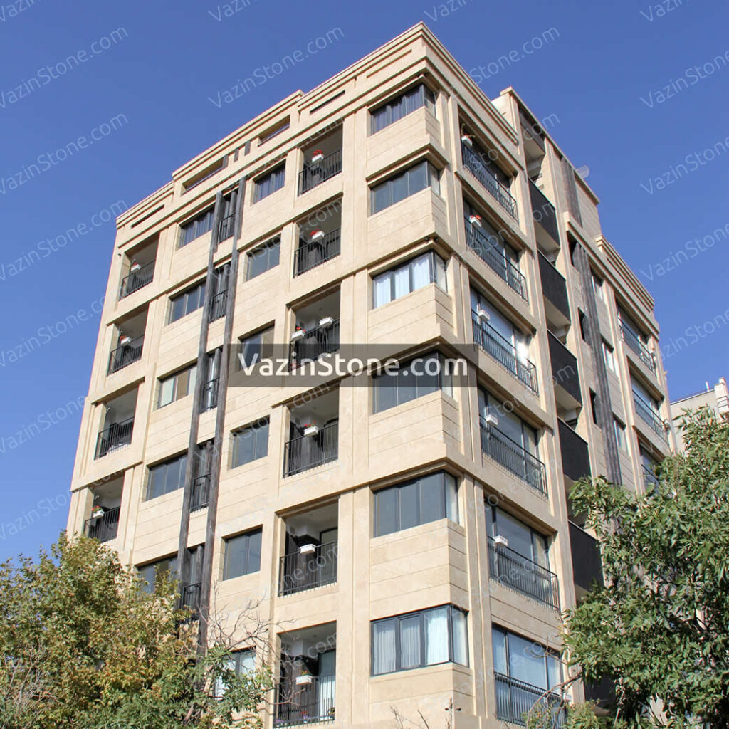 white travertine facade
