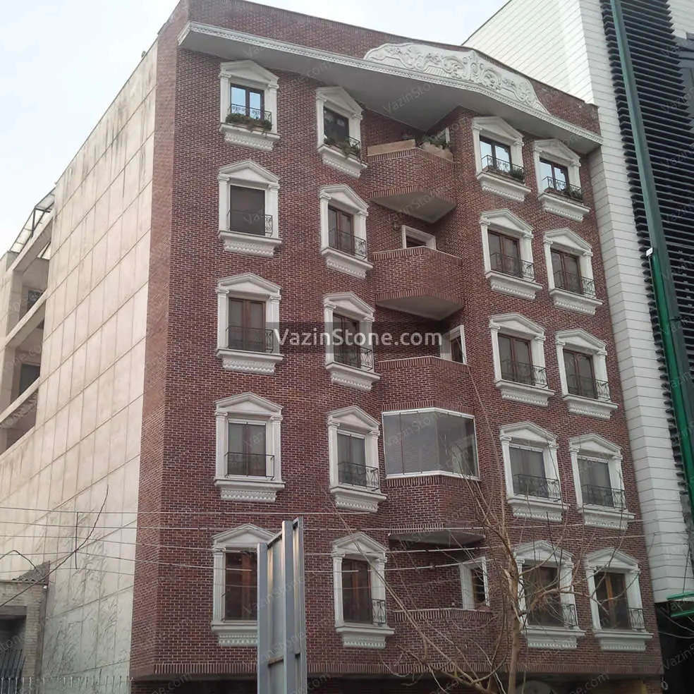 brick stone facade travertine