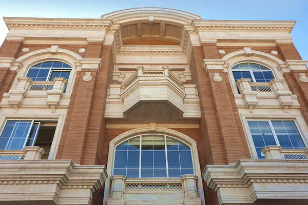 brick stone on roman facade