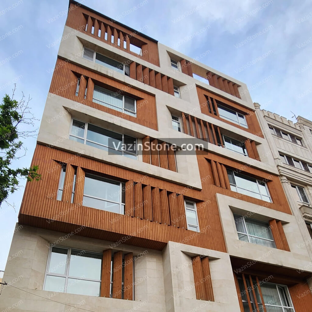 Thermowood facade travertine