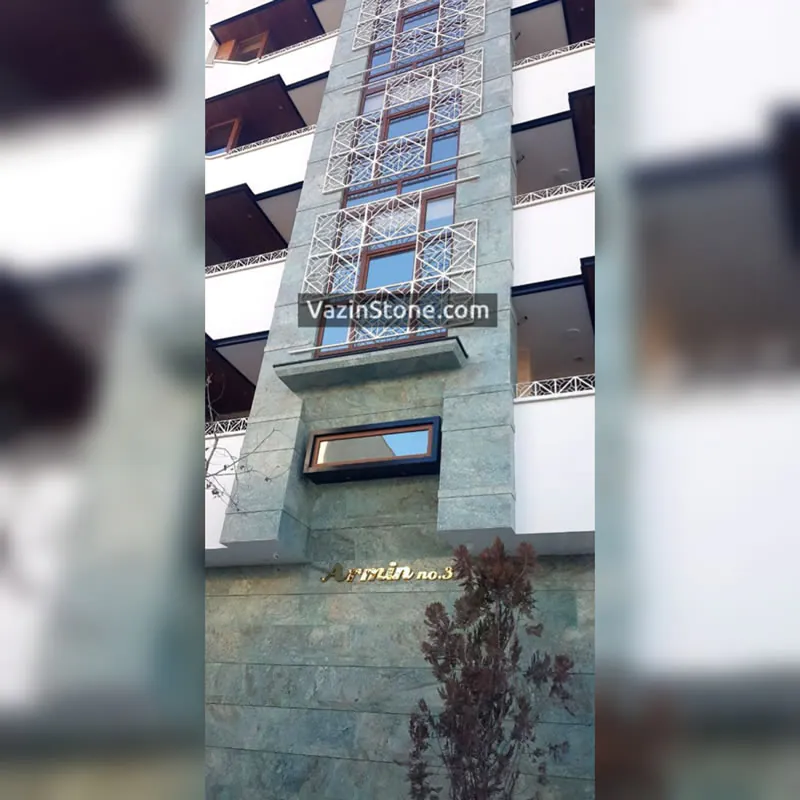 Birjand green granite on facade