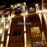 roman facade at night