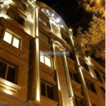 roman facade at night