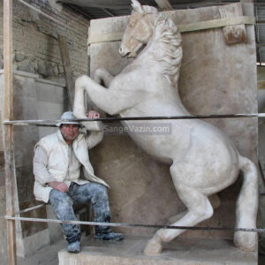 Albert and horse stone sculpture