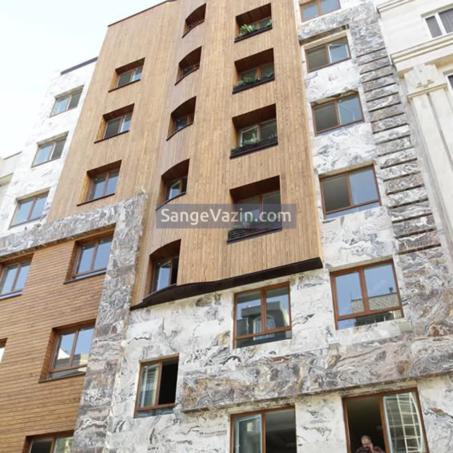 thermowood travertine on facade