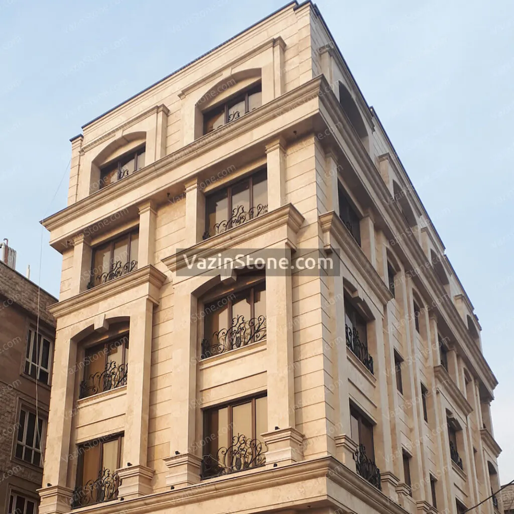 Darre Bokhari travertine on facade stone