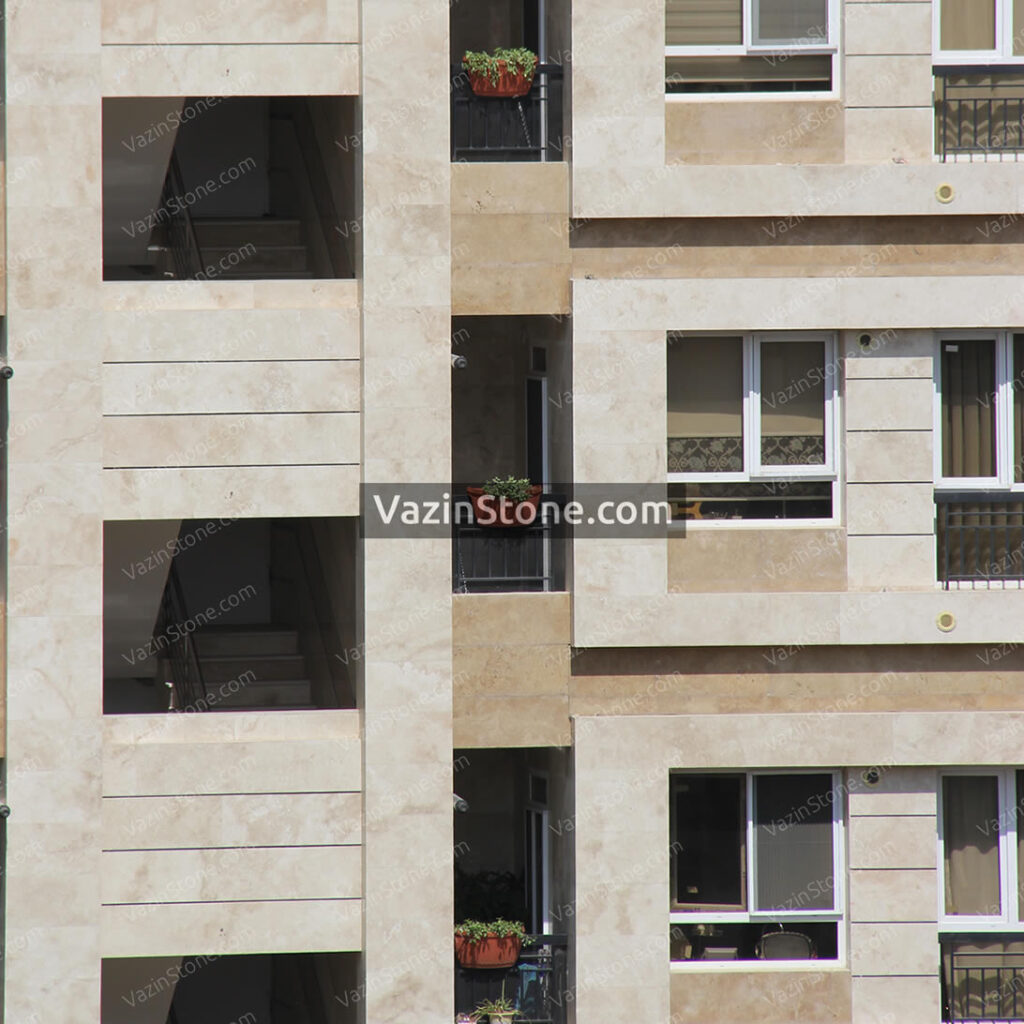 travertine stone building facade