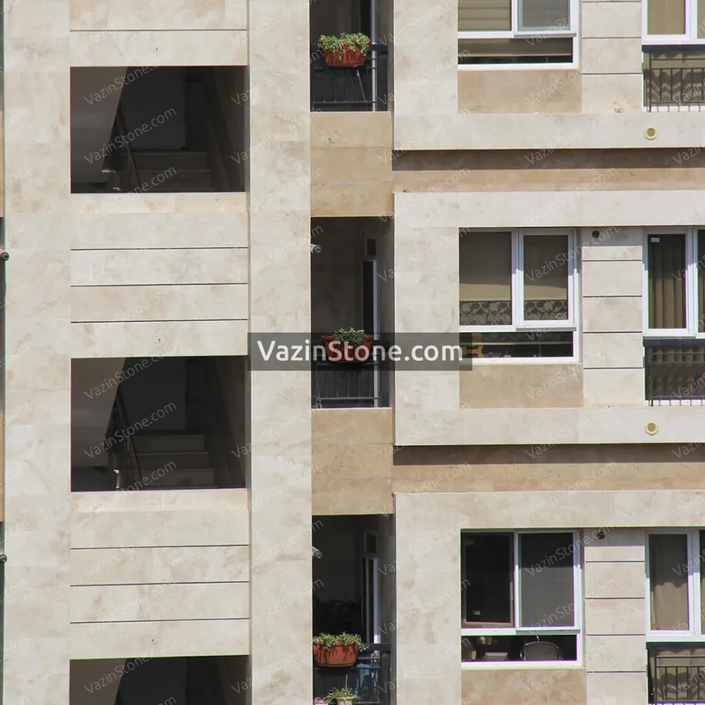 travertine stone building facade