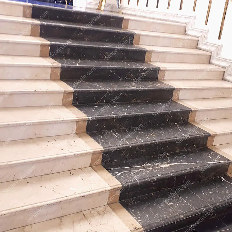Golden Black marble and Dehbid marble stepping stone